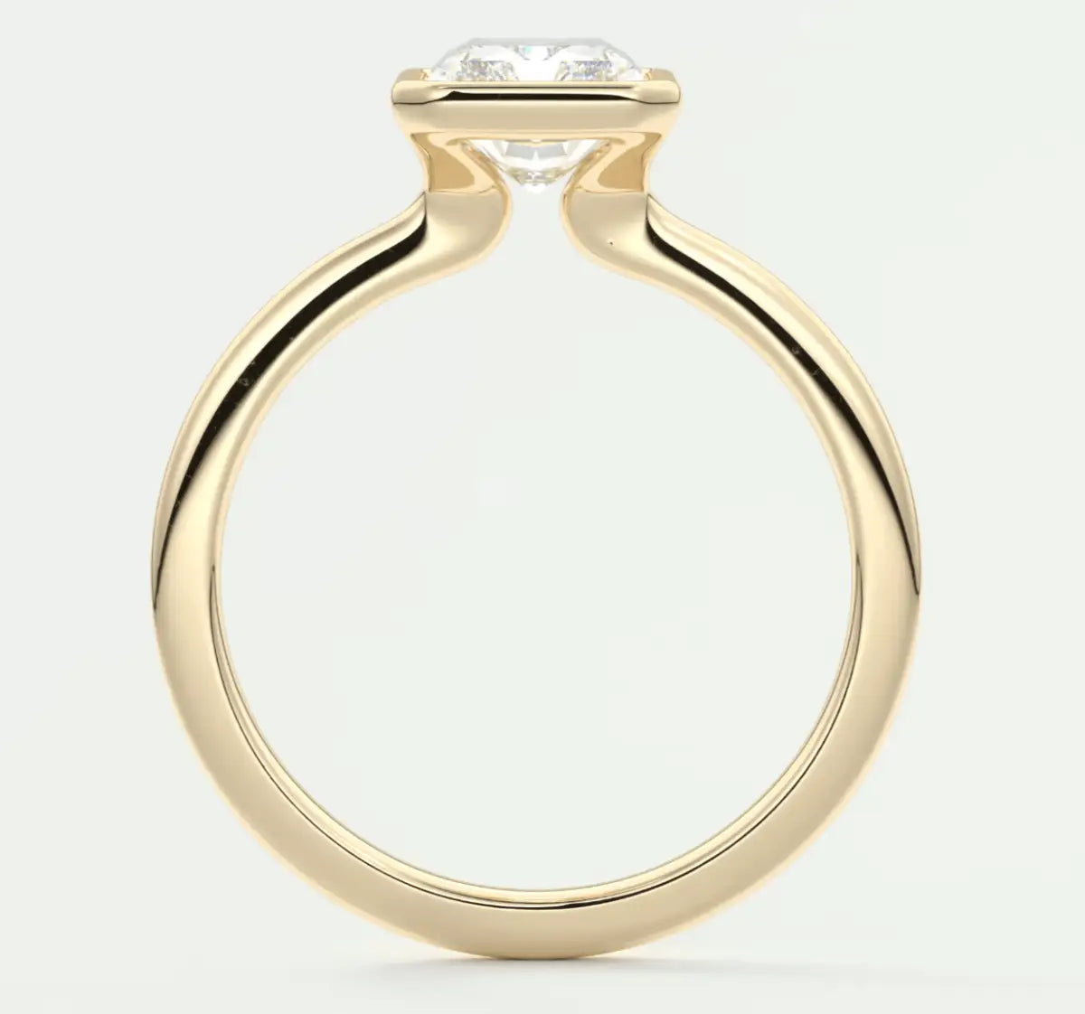18-karat yellow gold engagement ring with a marquise-cut diamond.
