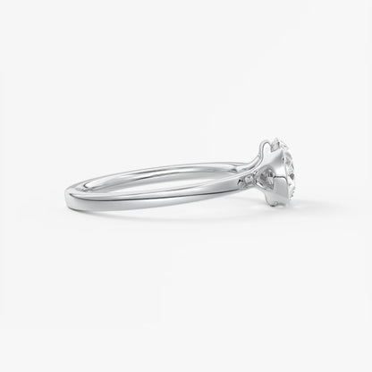 Alosta Oval East-West Half Bezel Engagement Ring – Lab Diamond or Moissanite